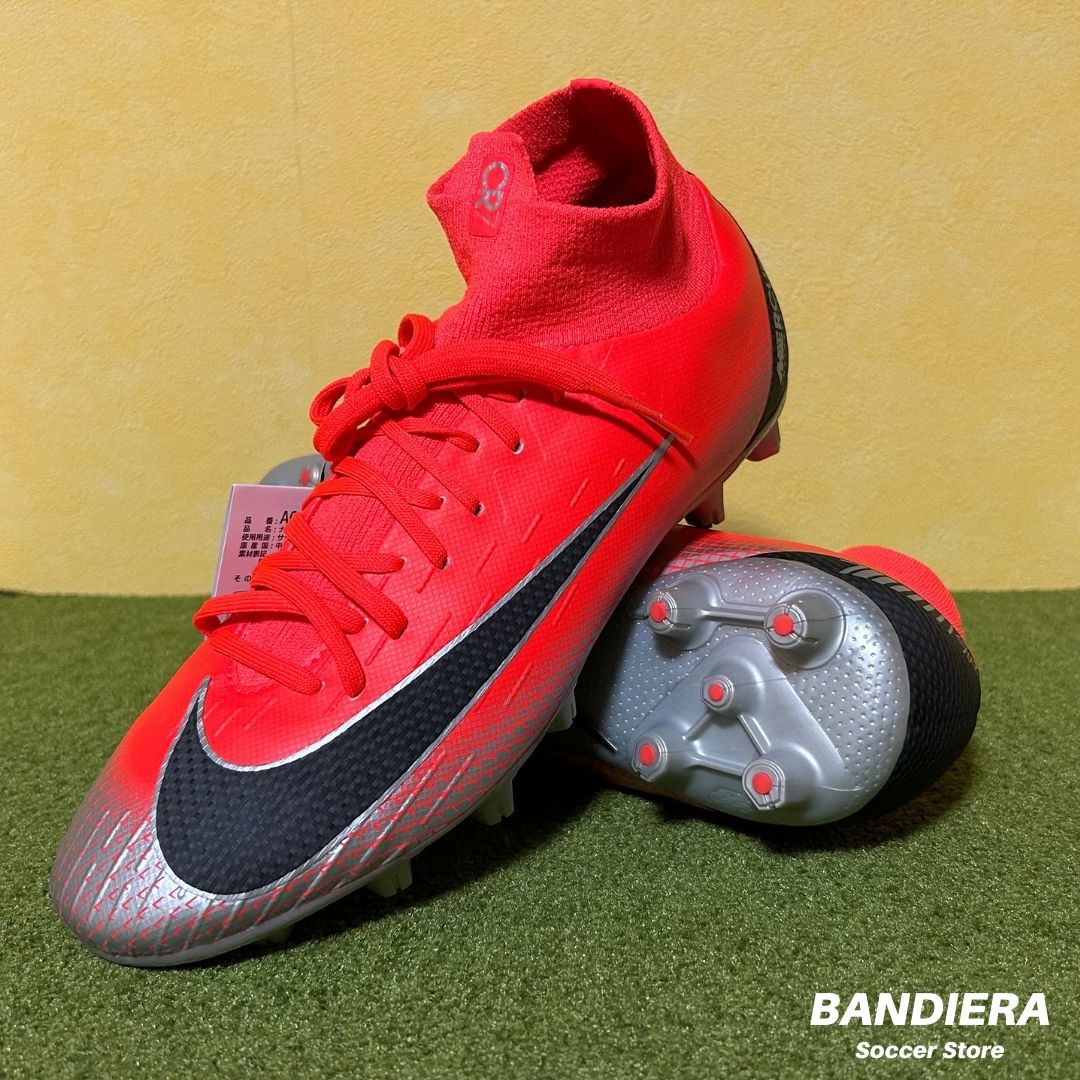 《NIKE》MERCURIAL SUPERFLY マーキュリアル スーパーフライ 6 PRO CR7 HG（レッド×シルバー）